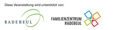 Auf diesem Bild sind die Logos der Stadt Radebeul und des Familienzentrums Radebeul zu sehen.